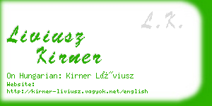 liviusz kirner business card